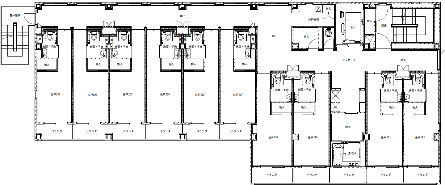２、３階平面図